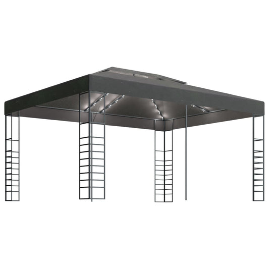 Gazebo with LED String Lights 3x4 m Anthracite Gazebo with LED String Lights 3x4 m Anthracite