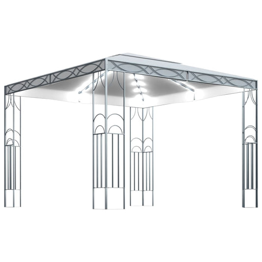Gazebo with LED String Lights 300x300 cm Cream Gazebo with LED String Lights 300x300 cm Cream