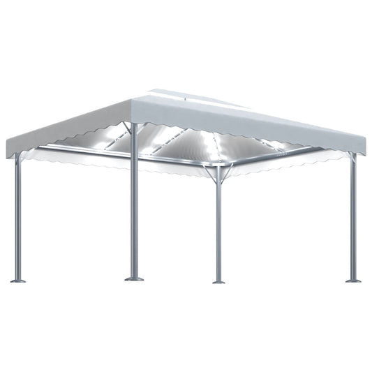 Gazebo with LED String Lights 400x300 cm Cream Aluminium Gazebo with LED String Lights 400x300 cm Cream Aluminium