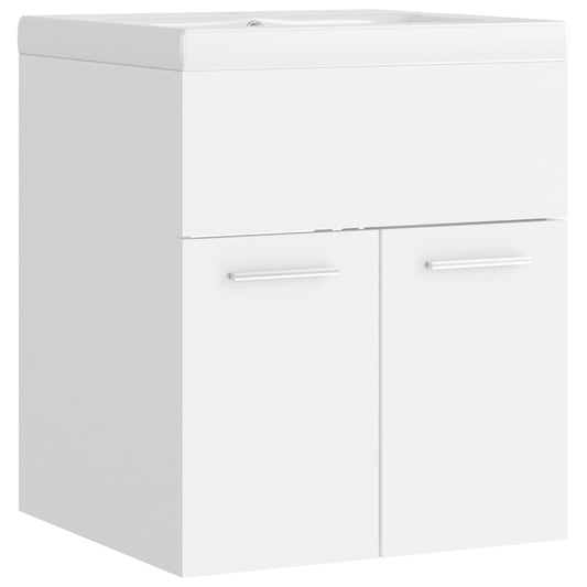 Sink Cabinet with Built-in Basin White Engineered Wood Sink Cabinet with Built-in Basin White Engineered Wood