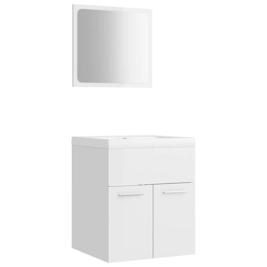 Bathroom Furniture Set | High gloss white | Engineered wood | Small Bathroom Furniture Set | High gloss white | Engineered wood | Small