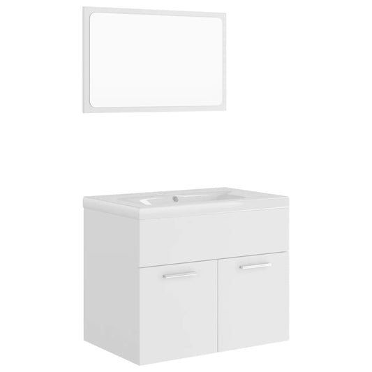 Bathroom Furniture Set White Engineered Wood Bathroom Furniture Set White Engineered Wood