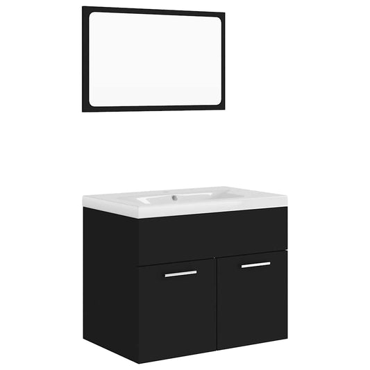 Bathroom Furniture Set Black Engineered Wood Bathroom Furniture Set Black Engineered Wood