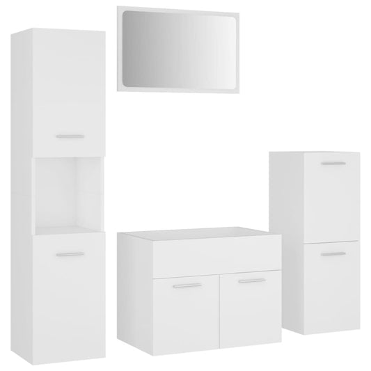 Bathroom Furniture Set White Engineered Wood Bathroom Furniture Set White Engineered Wood