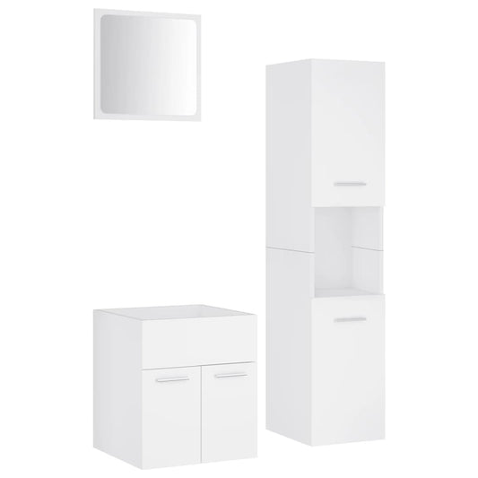 Bathroom Furniture Set White Engineered Wood Bathroom Furniture Set White Engineered Wood