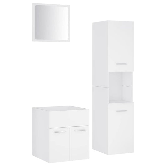 Bathroom Furniture Set White Engineered Wood Bathroom Furniture Set White Engineered Wood