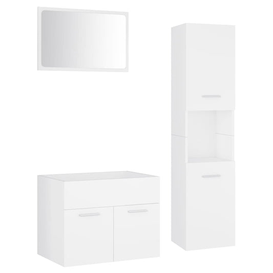 Bathroom Furniture Set White Engineered Wood Bathroom Furniture Set White Engineered Wood
