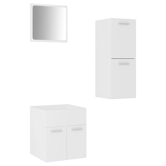 Bathroom Furniture Set White Engineered Wood Bathroom Furniture Set White Engineered Wood