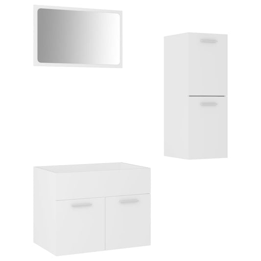 Bathroom Furniture Set White Engineered Wood Bathroom Furniture Set White Engineered Wood