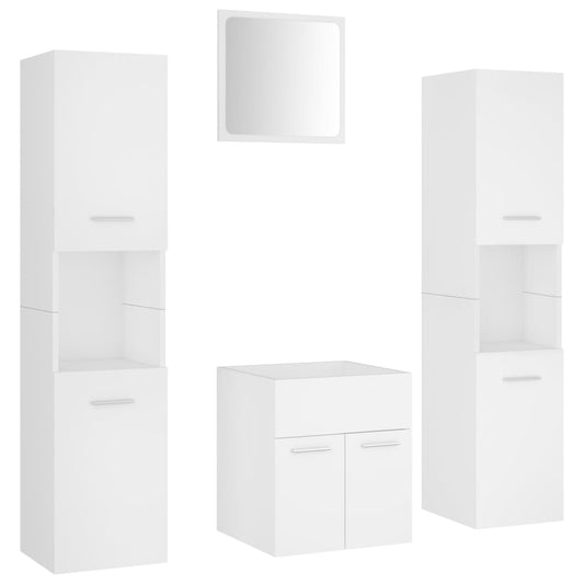 Bathroom Furniture Set White Engineered Wood Bathroom Furniture Set White Engineered Wood