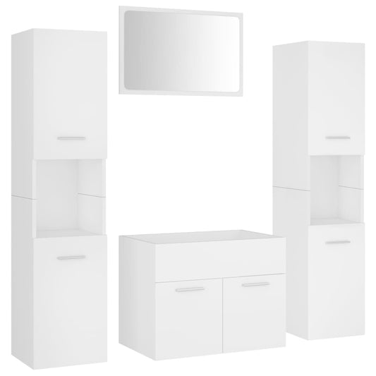 Bathroom Furniture Set White Engineered Wood Bathroom Furniture Set White Engineered Wood