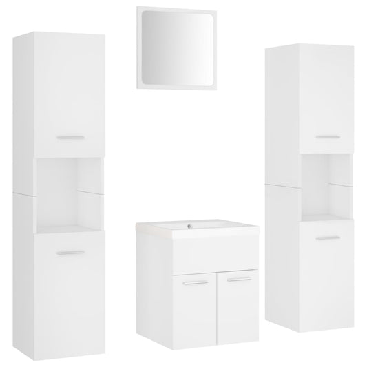 Bathroom Furniture Set White Engineered Wood Bathroom Furniture Set White Engineered Wood