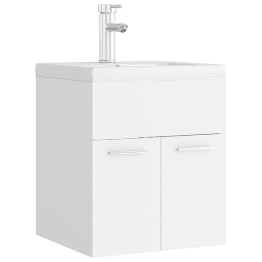 Sink Cabinet with Built-in Basin White Engineered Wood Sink Cabinet with Built-in Basin White Engineered Wood