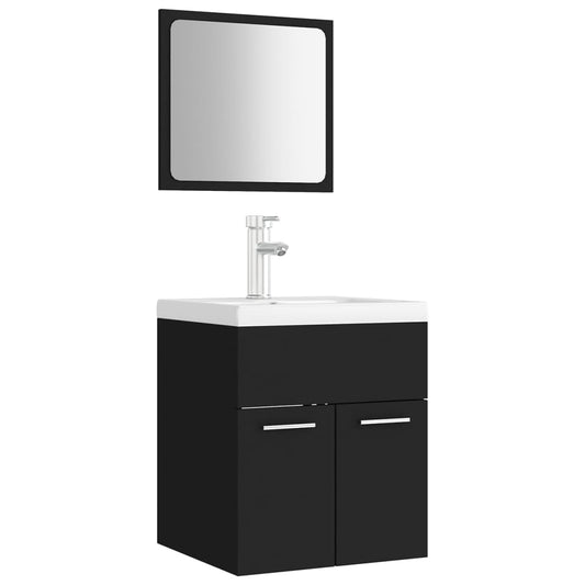 Bathroom Furniture Set Black Engineered Wood Bathroom Furniture Set Black Engineered Wood