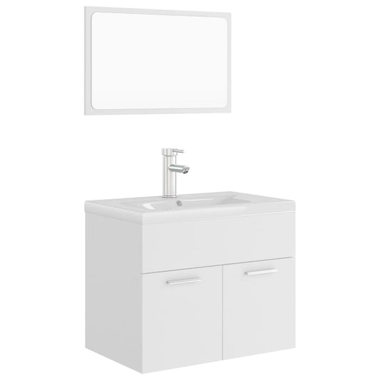 Bathroom Furniture Set White Engineered Wood Bathroom Furniture Set White Engineered Wood