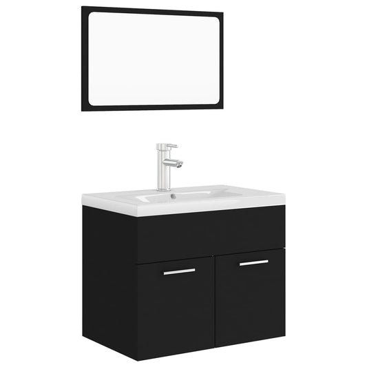 Bathroom Furniture Set | Black | Engineered wood, Ceramic | Standard Bathroom Furniture Set | Black | Engineered wood, Ceramic | Standard