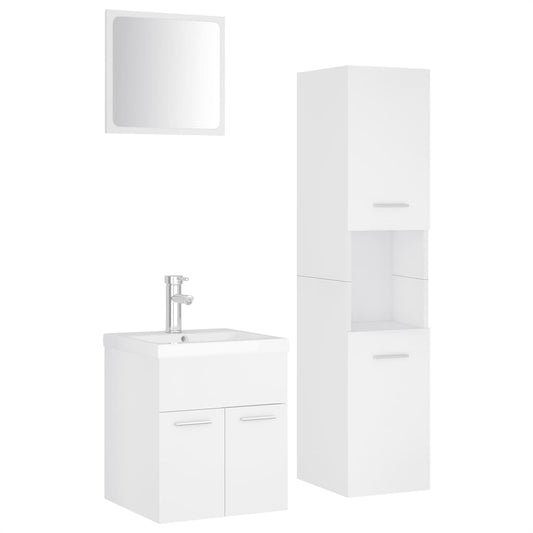 Bathroom Furniture Set | White | Engineered wood, Ceramic, Acrylic Bathroom Furniture Set | White | Engineered wood, Ceramic, Acrylic