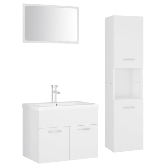 Bathroom Furniture Set White Engineered Wood Bathroom Furniture Set White Engineered Wood