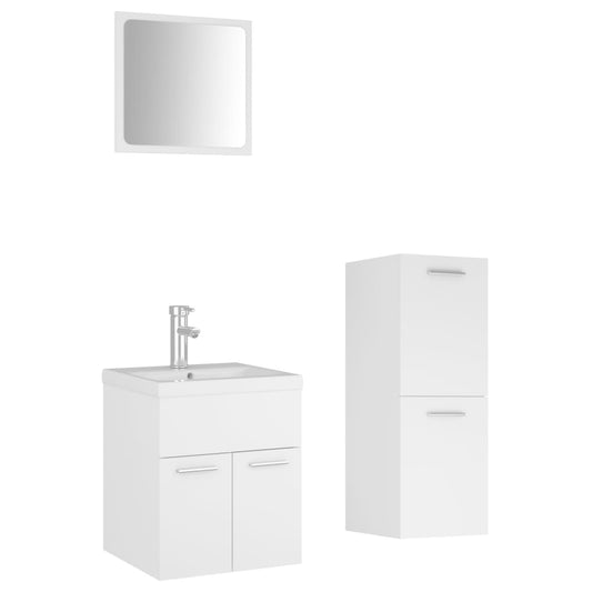 Bathroom Furniture Set | White | Engineered wood, ceramic Bathroom Furniture Set | White | Engineered wood, ceramic