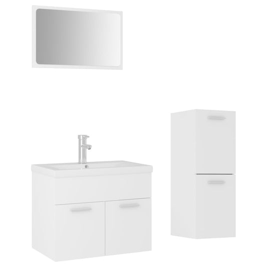 Bathroom Furniture Set White Engineered Wood Bathroom Furniture Set White Engineered Wood