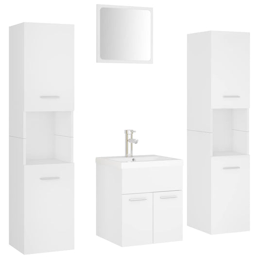 Bathroom Furniture Set White Engineered Wood Bathroom Furniture Set White Engineered Wood