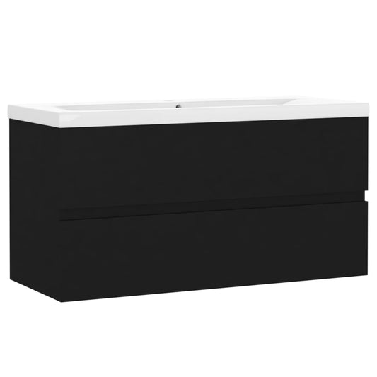 Sink Cabinet with Built-in Basin Black Engineered Wood Sink Cabinet with Built-in Basin Black Engineered Wood