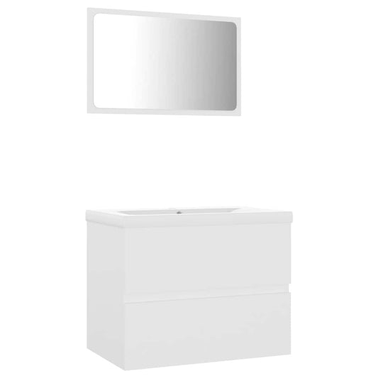 Bathroom Furniture Set White Engineered Wood Bathroom Furniture Set White Engineered Wood