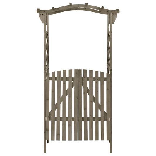 Pergola with Gate 116x40x204 cm Grey Solid Firwood Pergola with Gate 116x40x204 cm Grey Solid Firwood