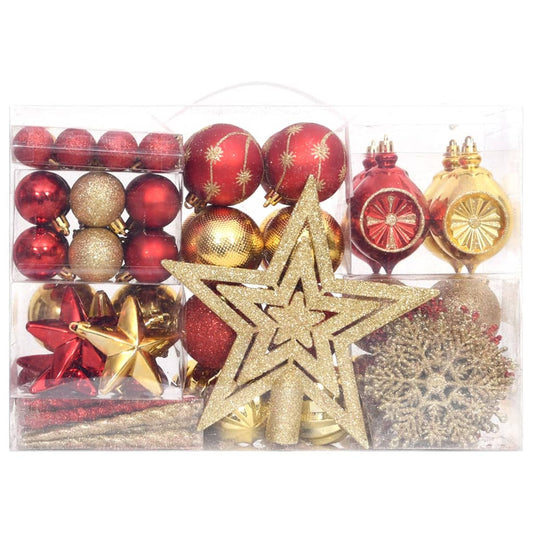 108 Piece Christmas Bauble Set Gold and Red 108 Piece Christmas Bauble Set Gold and Red