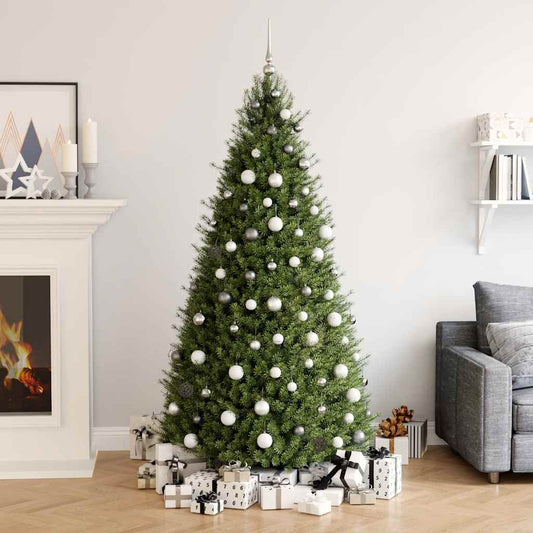 120 Piece Christmas Ball Set with Peak and 300 LEDs White&Gey 120 Piece Christmas Ball Set with Peak and 300 LEDs White&Gey