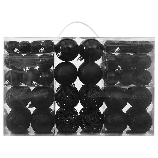 100 Piece Christmas Ball Set Black 100 Piece Christmas Ball Set Black