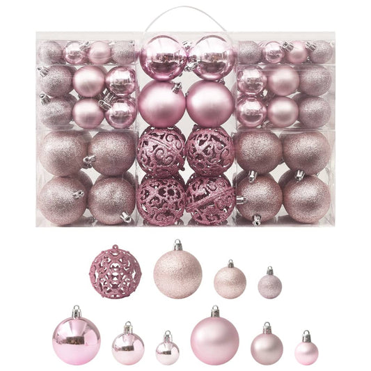 100 Piece Christmas Ball Set Pink 100 Piece Christmas Ball Set Pink