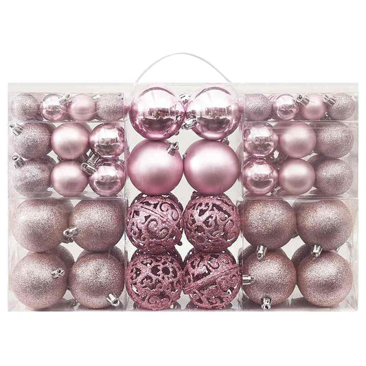 100 Piece Christmas Ball Set Pink 100 Piece Christmas Ball Set Pink