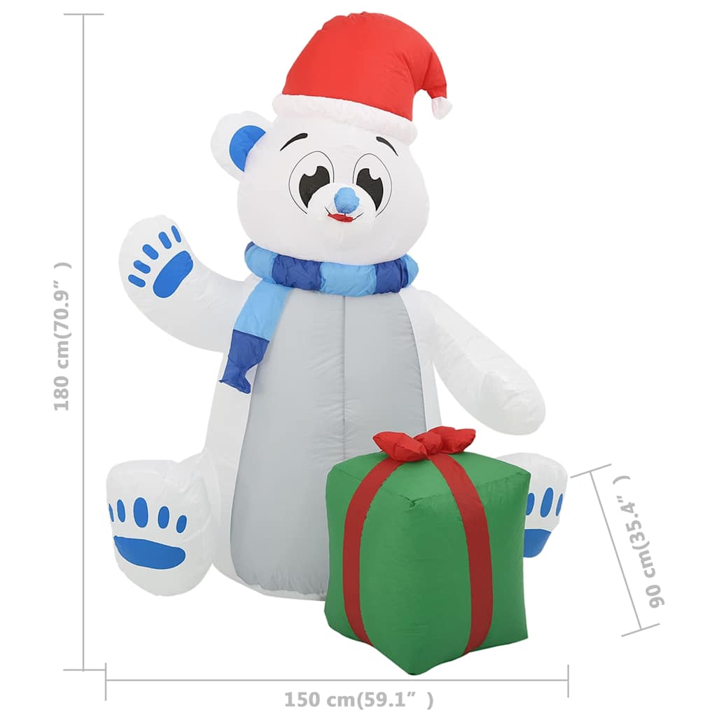 Christmas Inflatable Polar Bear LED Indoor and Outdoor 1,8 m