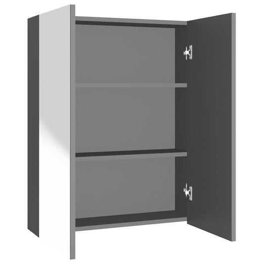 Bathroom Mirror Cabinet 60x15x75 cm MDF Anthracite Bathroom Mirror Cabinet 60x15x75 cm MDF Anthracite