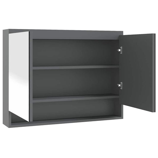 331534 vidaXL Bathroom Mirror Cabinet 80x15x60 cm MDF Grey 331534 vidaXL Bathroom Mirror Cabinet 80x15x60 cm MDF Grey