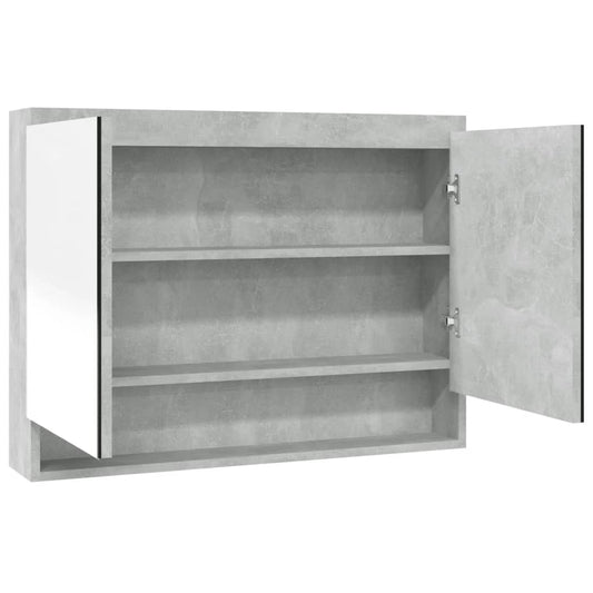 Bathroom Mirror Cabinet 80x15x60 cm MDF Concrete Grey Bathroom Mirror Cabinet 80x15x60 cm MDF Concrete Grey