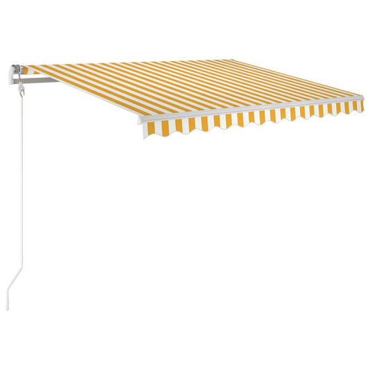 Retractable Awning Yellow and White 350 x 250 cm Retractable Awning Yellow and White 350 x 250 cm