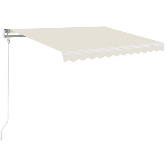 Manual Retractable Awning with LED 350x250 cm Cream Manual Retractable Awning with LED 350x250 cm Cream