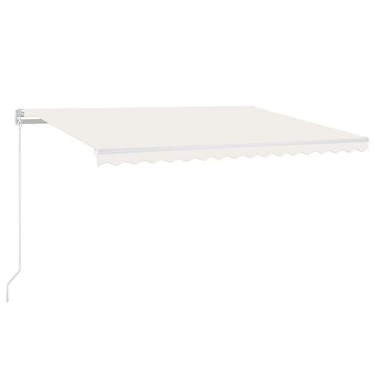Manual Retractable Awning with LED 450x300 cm Cream Manual Retractable Awning with LED 450x300 cm Cream