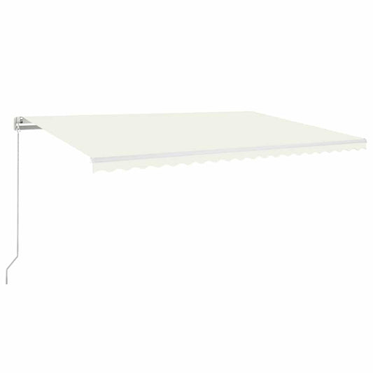 Retractable Awning Cream 500 x 300 cm Fabric and Aluminium Retractable Awning Cream 500 x 300 cm Fabric and Aluminium