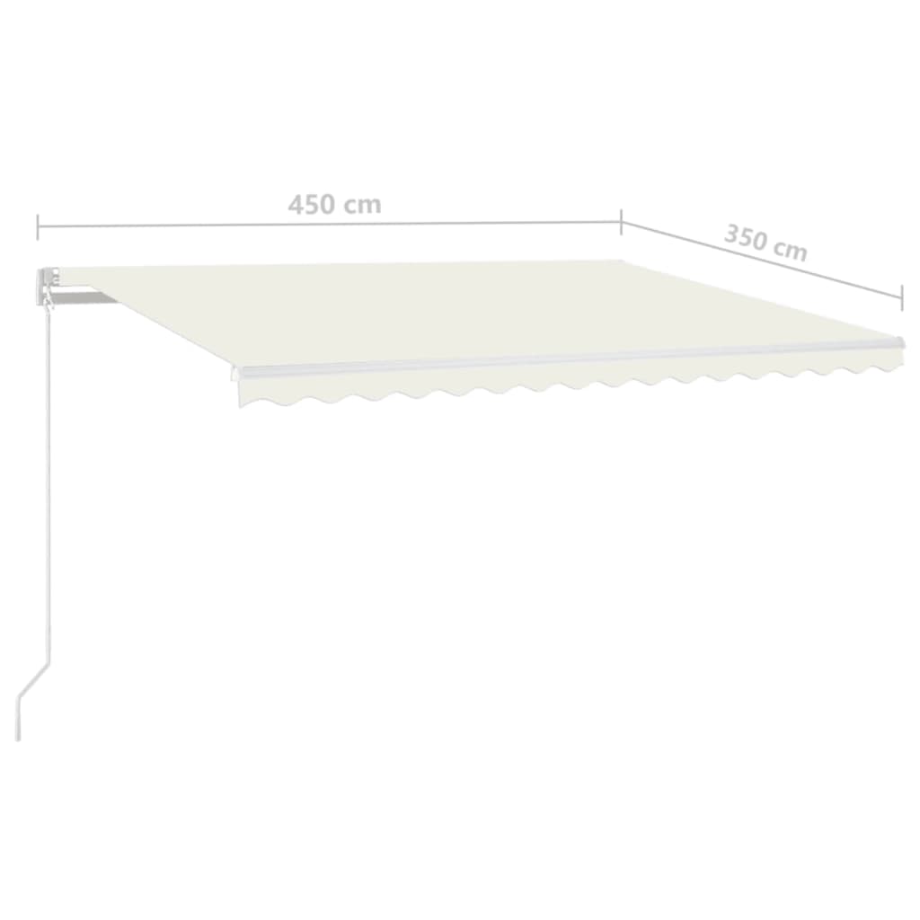 Retractable Awning Cream 450 x 350 cm Fabric and Aluminium