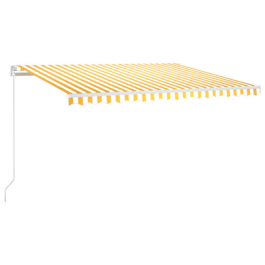 Retractable Awning Yellow and White 450 x 350 cm Retractable Awning Yellow and White 450 x 350 cm