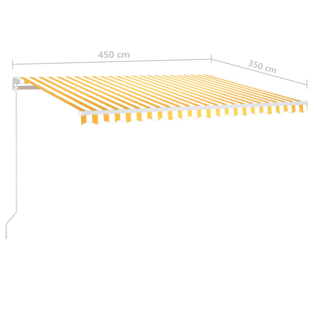 Retractable Awning Yellow and White 450 x 350 cm