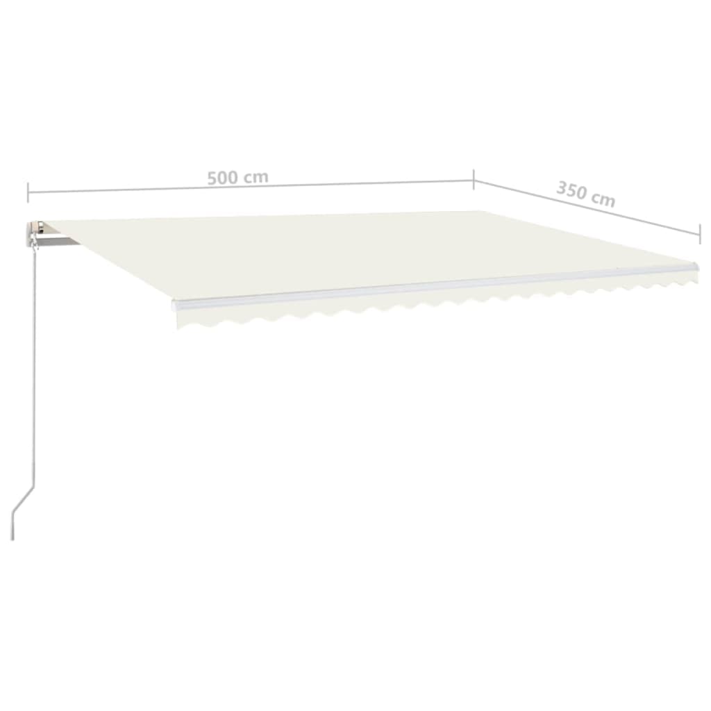 Manual Retractable Awning 500x350 cm Cream