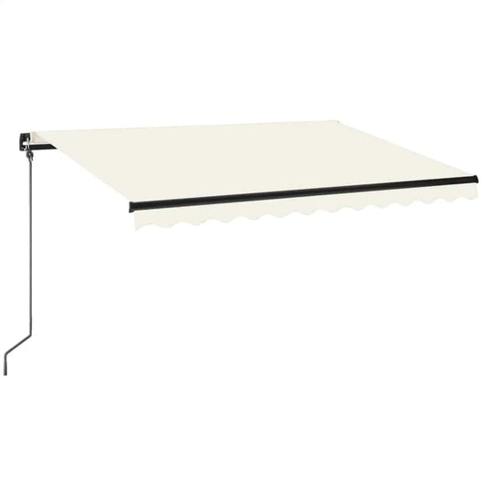 Manual Retractable Awning with LED 350x250 cm Cream Manual Retractable Awning with LED 350x250 cm Cream