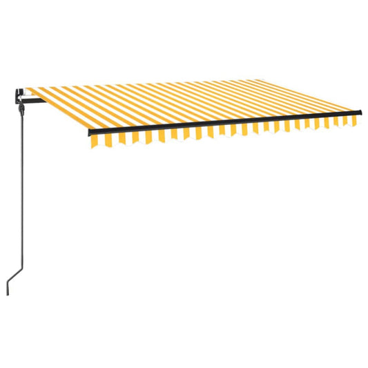 Manual Retractable Awning 450x300 cm Yellow and White Manual Retractable Awning 450x300 cm Yellow and White
