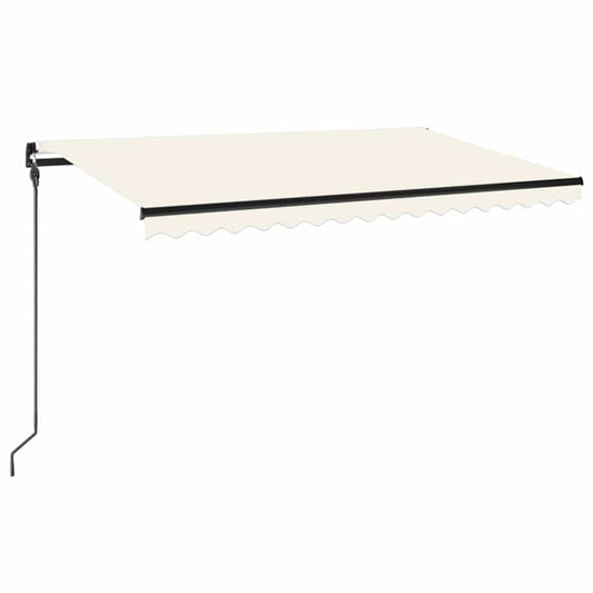 Manual Retractable Awning with LED 450x300 cm Cream Manual Retractable Awning with LED 450x300 cm Cream