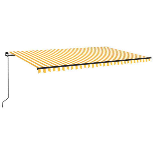Manual Retractable Awning 500x300 cm Yellow and White Manual Retractable Awning 500x300 cm Yellow and White