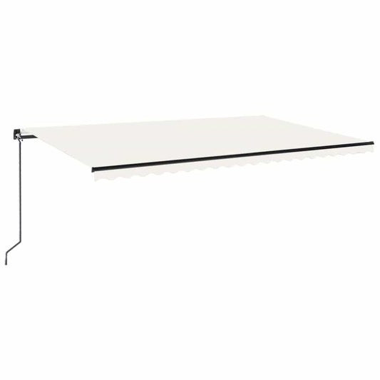 Manual Retractable Awning with LED 500x300 cm Cream Manual Retractable Awning with LED 500x300 cm Cream